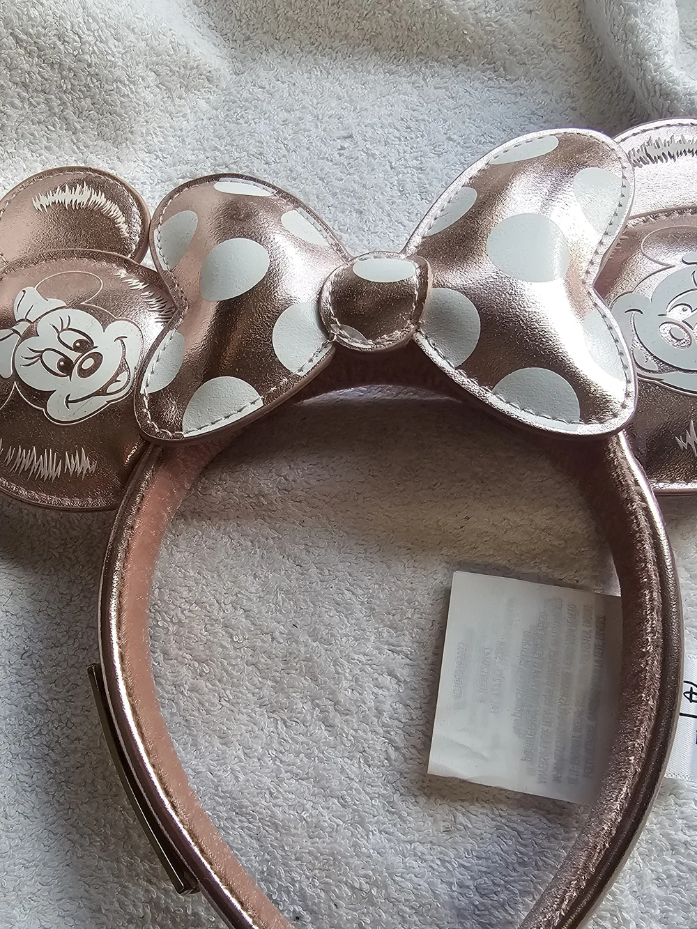 Metallic Rose Gold Minnie Balloon Mouse Ear Headband - One Size